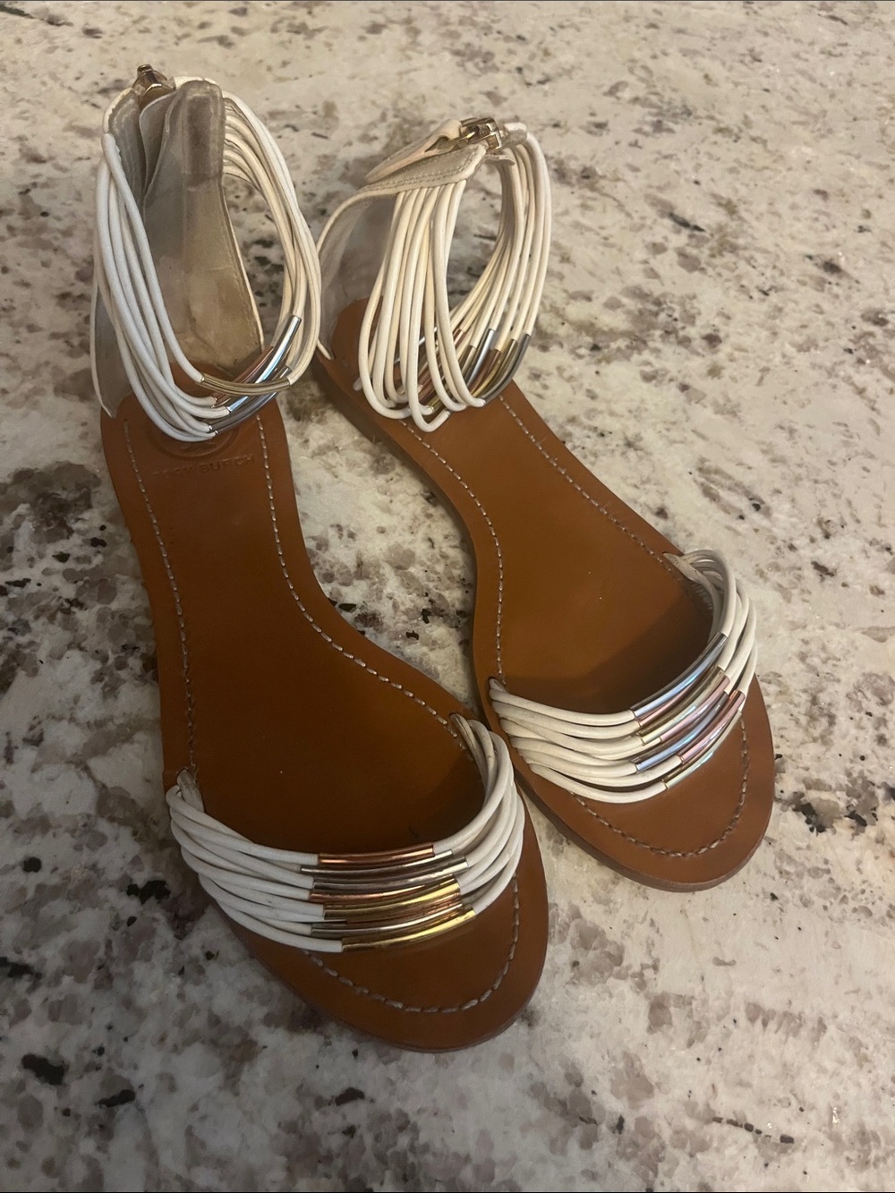 Tory Burch Mignon White high ankle sandals size 8